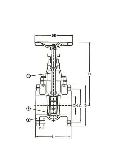 船用DIN型德標(biāo)青銅閘閥(圖2) 船用DIN型德標(biāo)青銅閘閥