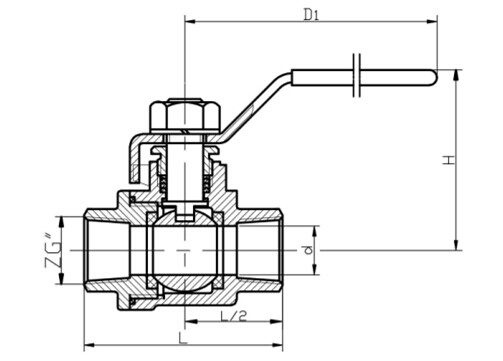 船用螺紋青銅球閥(圖1) 船用內(nèi)螺紋青銅球閥