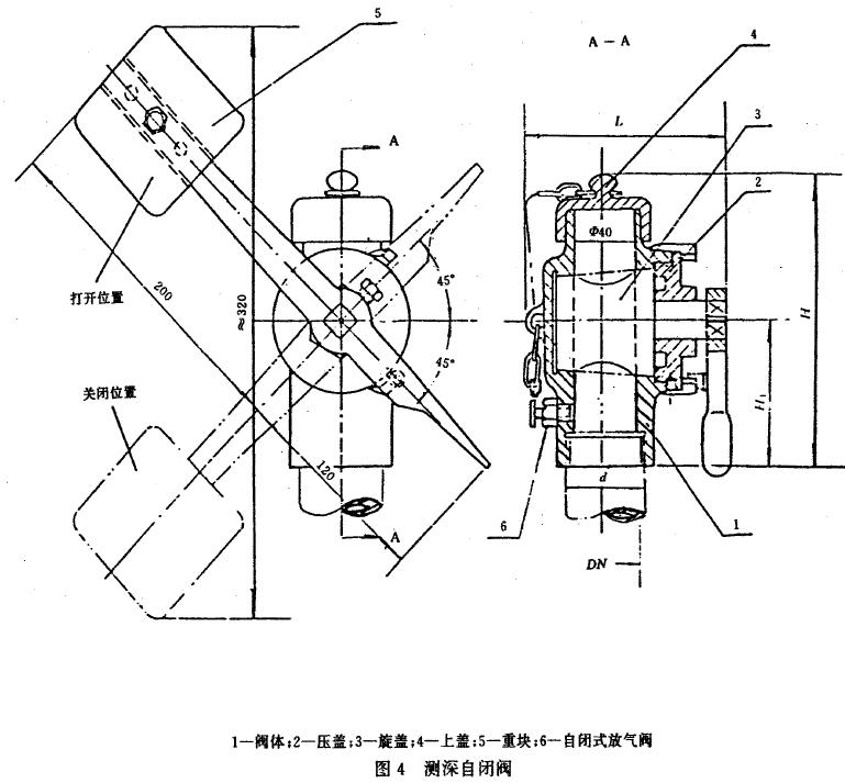 船用測深自閉閥CB/T3778-1999結(jié)構(gòu)圖與尺寸表1 船用測深自閉閥CB/T3778-1999結(jié)構(gòu)圖與尺寸表